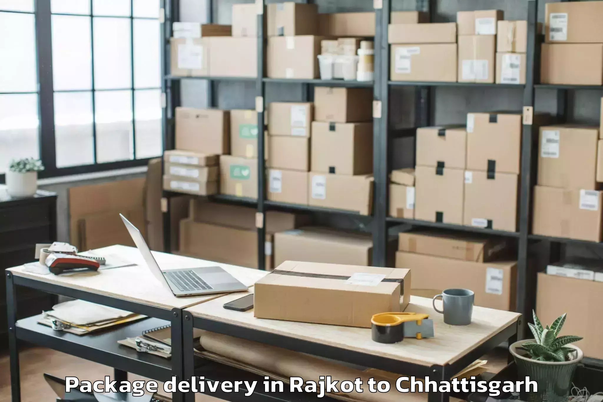 Leading Rajkot to Bhairamgarh Package Delivery Provider